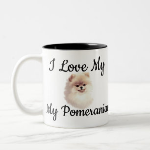 Taza Bicolor Personalizable que amo a mi pomerania