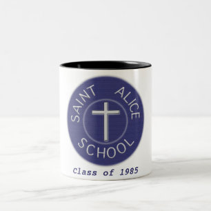 Taza Bicolor Personalizable Santa Alicia Clase Tradición escola