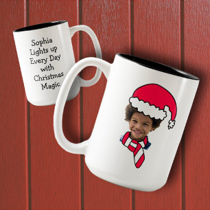 Taza Bicolor Personalizable Santa Photo Booth Mug