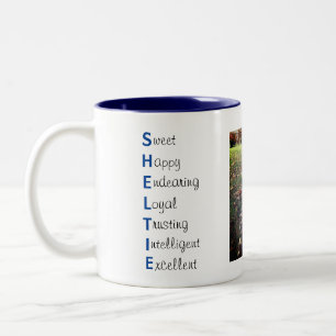 Taza Bicolor Personalizable Sheltie Mug