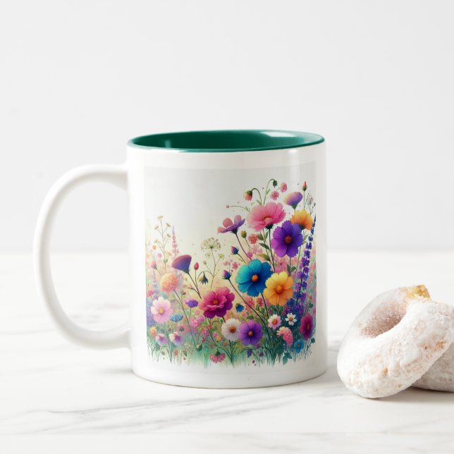 Taza Bicolor Personalizable Wildflower Rhapsody (Con donut)