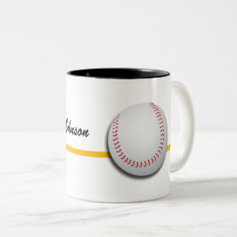 Taza Bicolor Personalización del béisbol con nombre