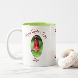 Taza Bicolor Personalizada la flor de la columna de la madre en