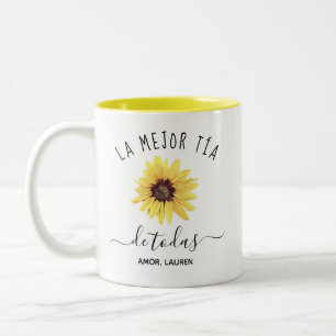 Taza Bicolor Personalizada la mejor tía de toda