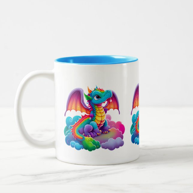 Taza Bicolor Personalizado Adorables Cute Dragon (Izquierda)