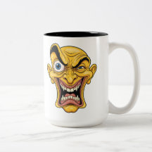 Personalizado amarillo loco Face Coffee Mug - Grac