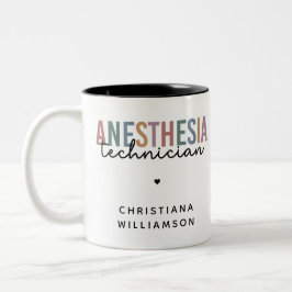 Taza Bicolor Personalizado Anestesia Técnico Retro Anestesia Te