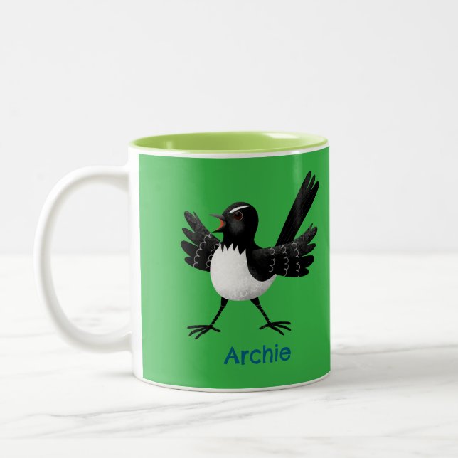 Taza Bicolor Personalizado australiano Willie Wagtail personali (Izquierda)