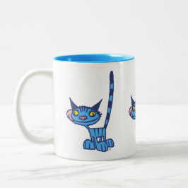 Taza Bicolor Personalizado azul de Guay Cat