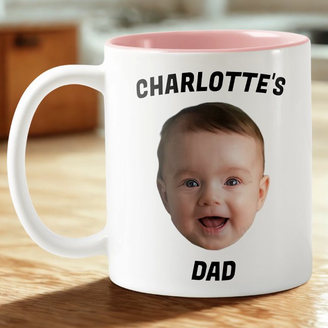 Taza Bicolor Personalizado Baby Face Mug, Personalizado New Dad (Subido por el creador)