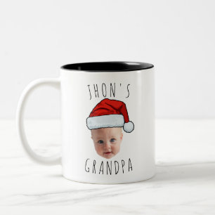 Taza Bicolor Personalizado Baby Face Santa Hat Navidad Foto
