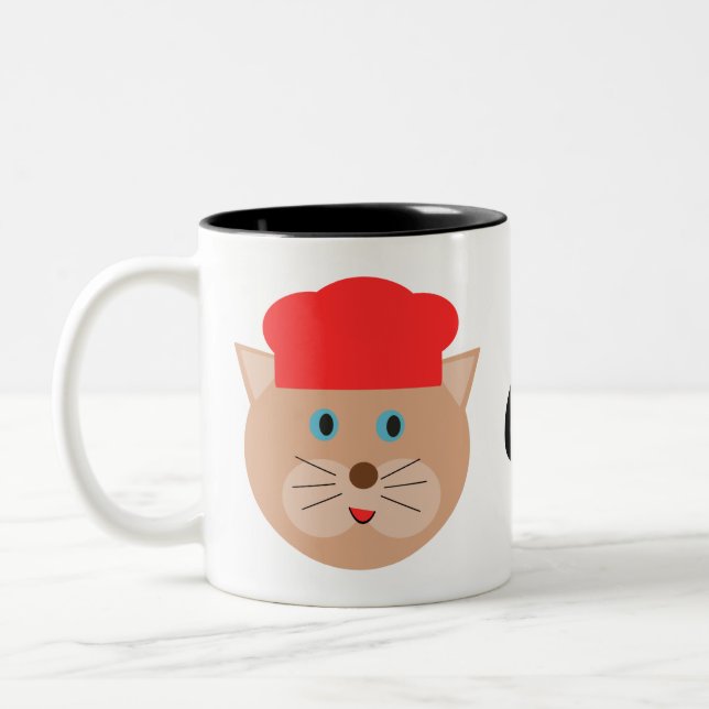 Taza Bicolor Personalizado Baker Cat (Izquierda)