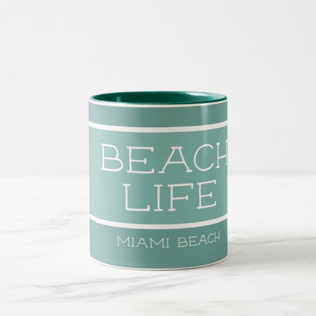 Taza Bicolor Personalizado Beach Life Ocean Sea (Centro)