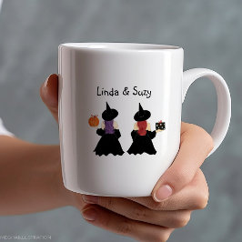 Taza Bicolor Personalizado, bruja, halloween