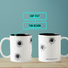 Taza Bicolor personalizado "Bullet Hole" Mug
