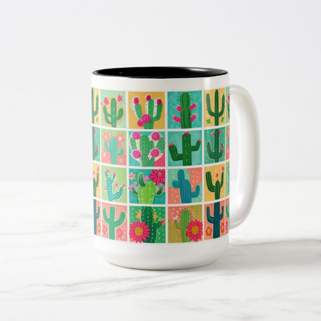 Taza Bicolor Personalizado Cactus Mugs (Anverso derecho)