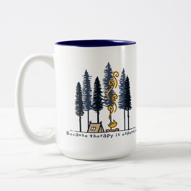 Taza Bicolor Personalizado Camping (Izquierda)