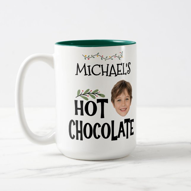 Taza Bicolor Personalizado Cara infantil y nombre Navidades de  (Izquierda)
