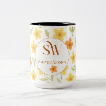Personalizado con Naranja y flores amarillas _