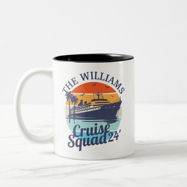 Taza Bicolor Personalizado Cruise Squad Family Group Friends Su (Izquierda)