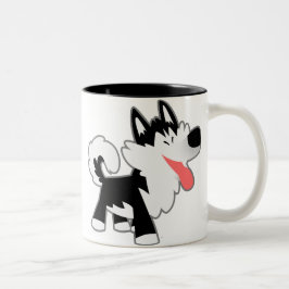 Taza Bicolor Personalizado curado Siberian Husky Mug