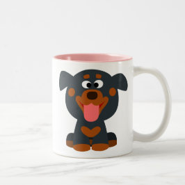 Taza Bicolor Personalizado Cute Baby Rottweiler Mug