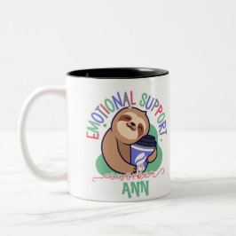 Taza Bicolor Personalizado Cute Slote Emotional Support Coworke