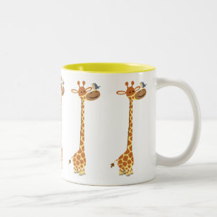 Taza Bicolor Personalizado Cuto Giraffe Y Amigo