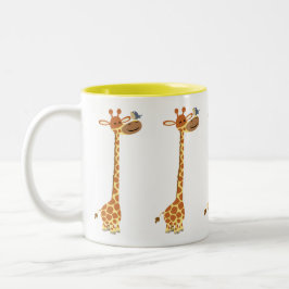 Taza Bicolor Personalizado Cuto Giraffe Y Amigo