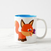Personalizado Cutto Fox Y Mariposa Mug