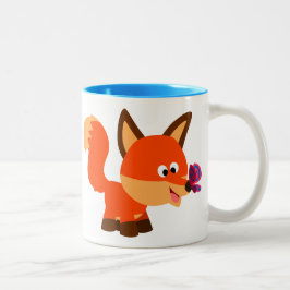 Taza Bicolor Personalizado Cutto Fox Y Mariposa Mug