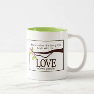 Taza Bicolor Personalizado de amor de árbol familiar Mug