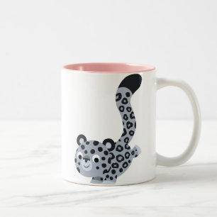 Taza Bicolor Personalizado De Aterrizaje Cute Snow Leopard Mug