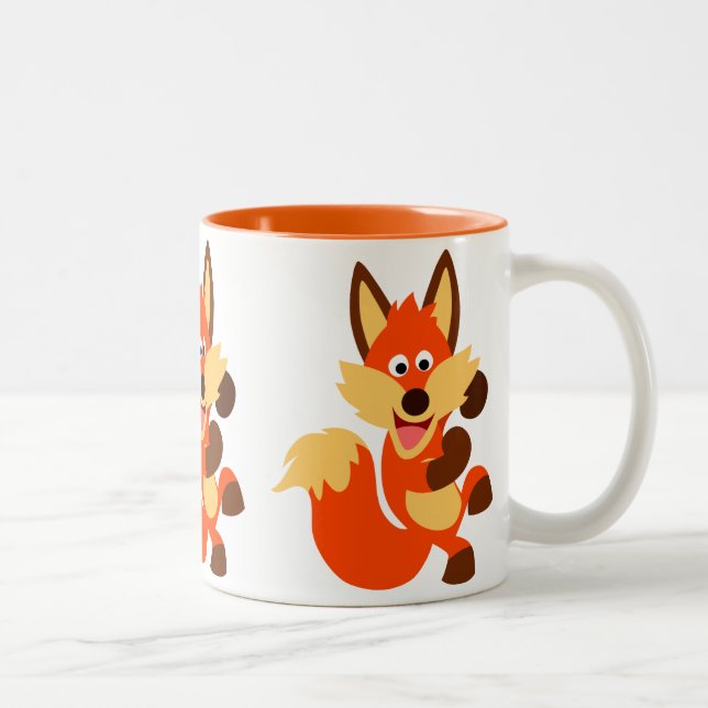 Taza Bicolor Personalizado de baile lindo Fox Mug (Derecha)