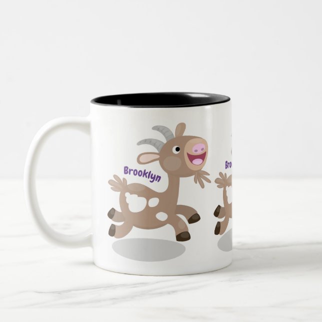 Taza Bicolor Personalizado de cabra alegre (Izquierda)