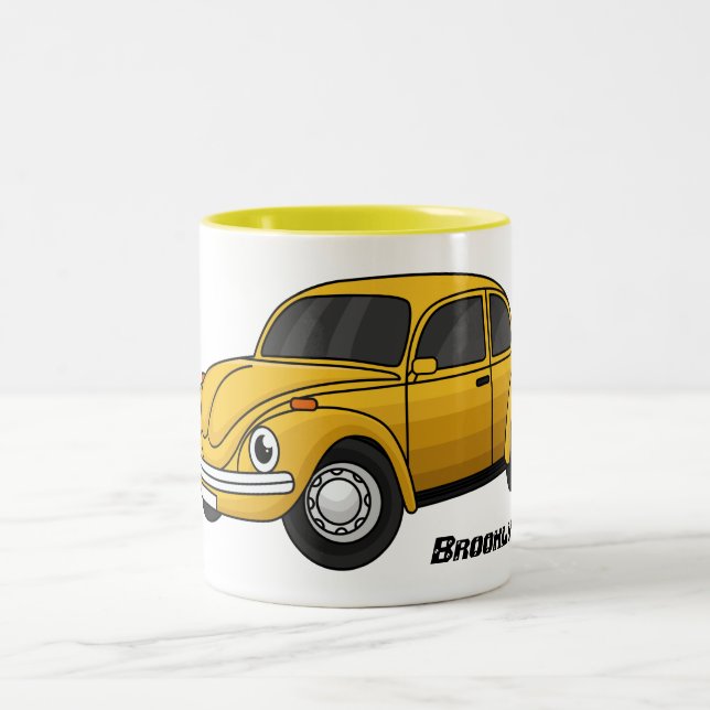Taza Bicolor Personalizado de coche clásico (Centro)