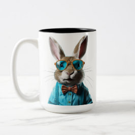 Taza Bicolor Personalizado de conejo de Tourette