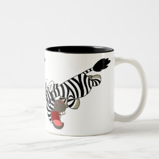 Taza Bicolor Personalizado de Cute Prankish Zebra Mug