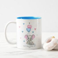 Personalizado de elefante lindo | San Valentín per