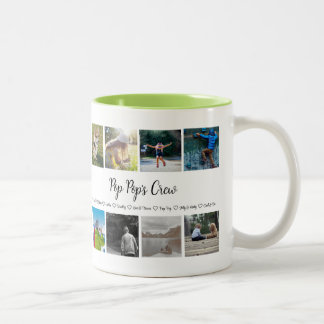 Taza Bicolor Personalizado de equipo de abuelo 8 foto cuadrícul