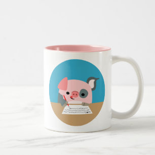 Taza Bicolor Personalizado de escritura de cerdo