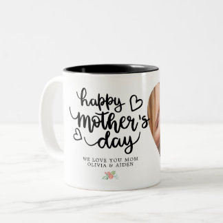 Taza Bicolor Personalizado de fotografía feliz día de la madre: