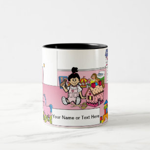 Taza Bicolor Personalizado de habitación de niñita por PrintedP