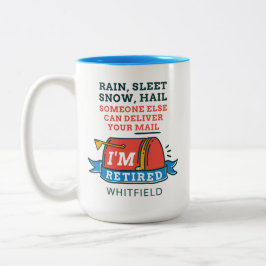 Taza Bicolor Personalizado de Jubilación de Mailman, trabajador