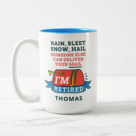 Taza Bicolor Personalizado de Jubilación de Mailman, trabajador