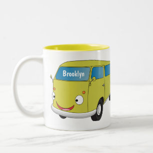 Taza Bicolor Personalizado de la camioneta verde lima clásica