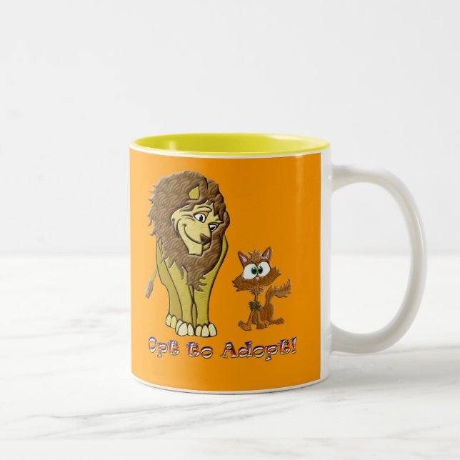 Taza Bicolor Personalizado de León y Kitty (Derecha)
