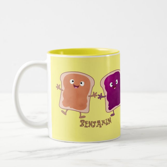 Taza Bicolor Personalizado de mantequilla de cacahuate y sandwi (Izquierda)
