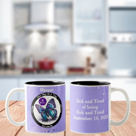 Taza Bicolor Personalizado de mariposa regalo de sobriedad - re