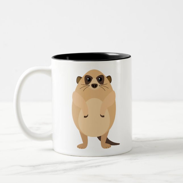 Taza Bicolor personalizado de meerkat (Izquierda)